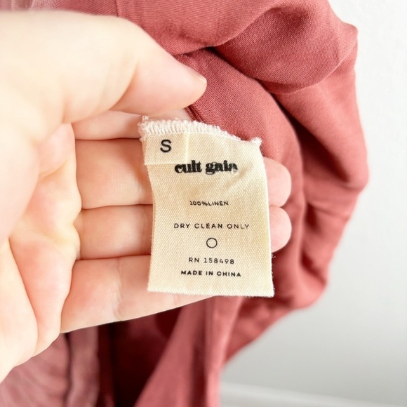 Cult Gaia Thera Cut Out Flared Linen Blend Maxi Dress Jaipur Pink Small Party - Picture 8 of 8